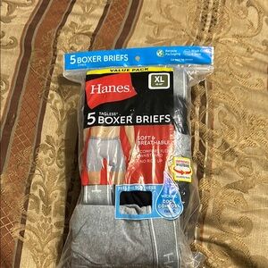 Hanes XL Boxer Briefs - Black-Grey